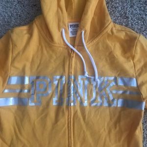 PINK by Victoria’s Secret Yellow Zip-up Hoodie, M